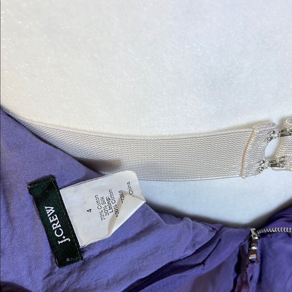 J. Crew Strapless Purple Chiffon A-Line Dress - Picture 6 of 8